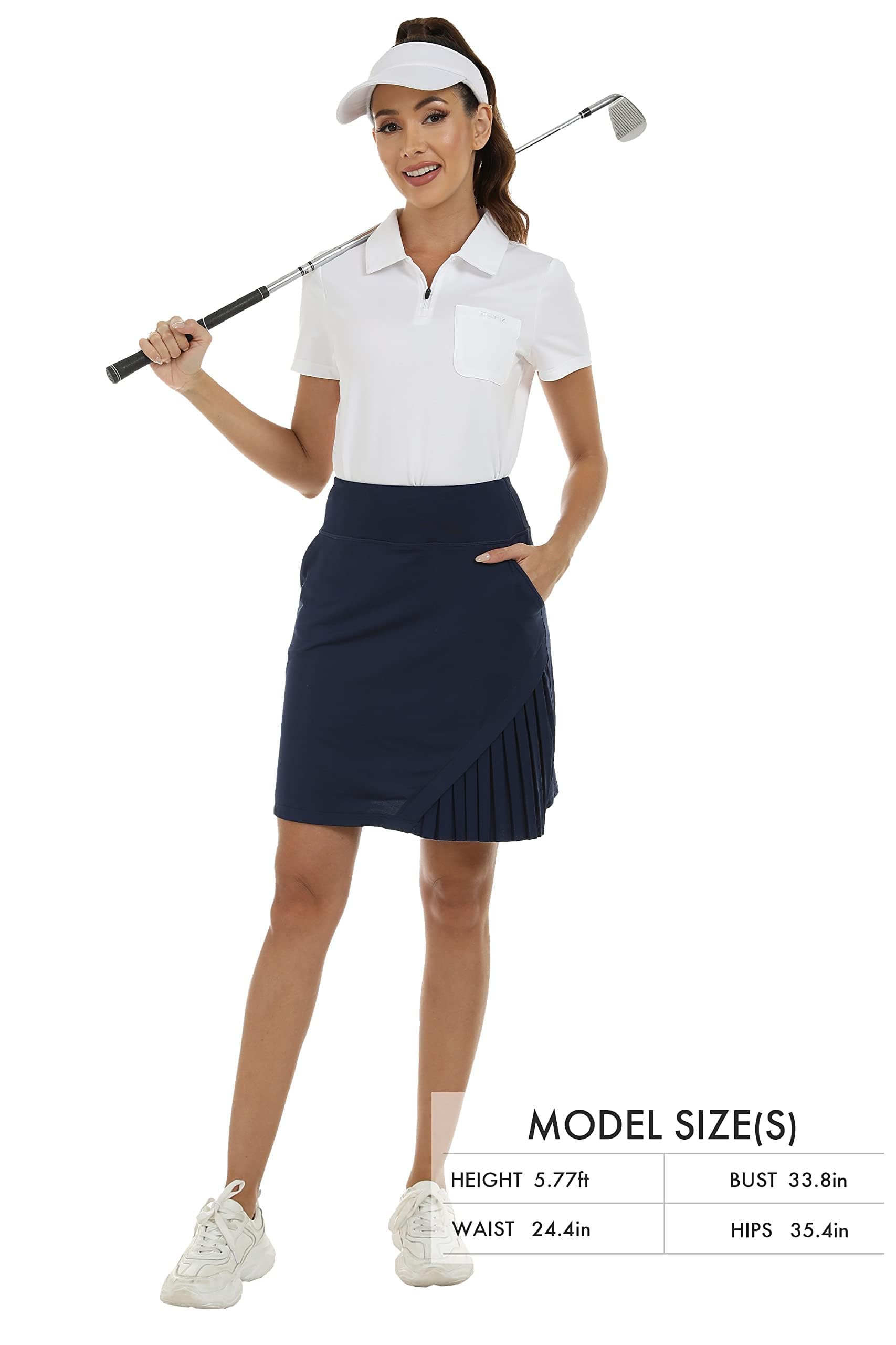MoFiz Damen Tennisrock Sportlicher mit Shorts Taschen Sommer SkirtRock mit Tunnelzug