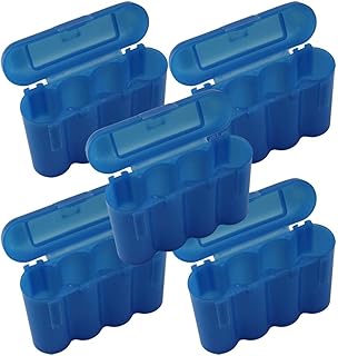Powertron Batteries 5 AA/AAA / CR123A Blue Battery Holder Storage Cases