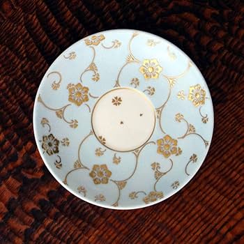 里帰り★佐治貿易 金彩金盛上草華紋様 ターコイズ カップソーサー 里帰り☆佐治貿易 金彩金盛上草華紋様 ターコイズ カップ