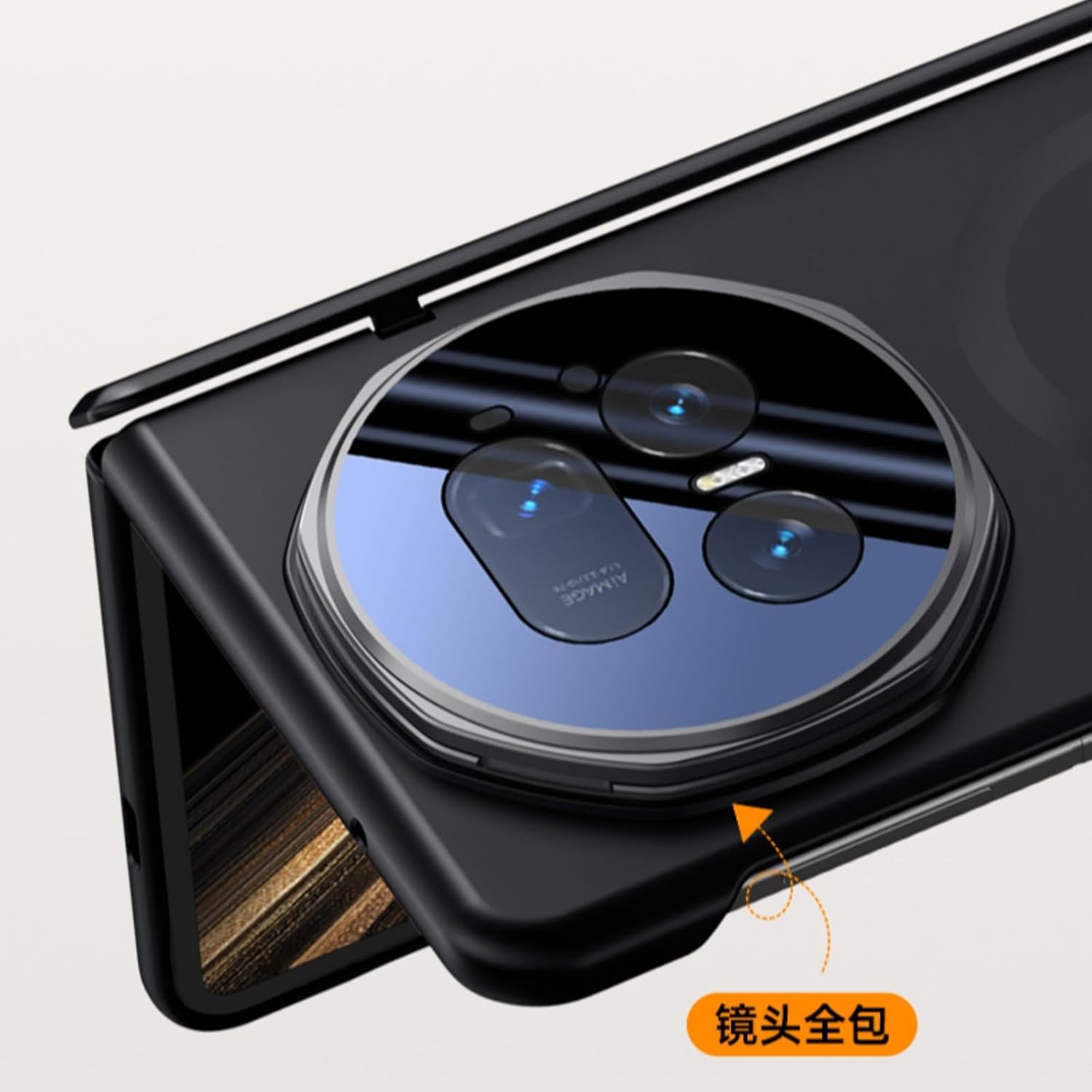 Case for Honor Magic V5, Shock and Drop Resistant, Lens and Hinge Protection, Built-in Screen Protector and Stand, Wireless Charging Compatible (Gold)