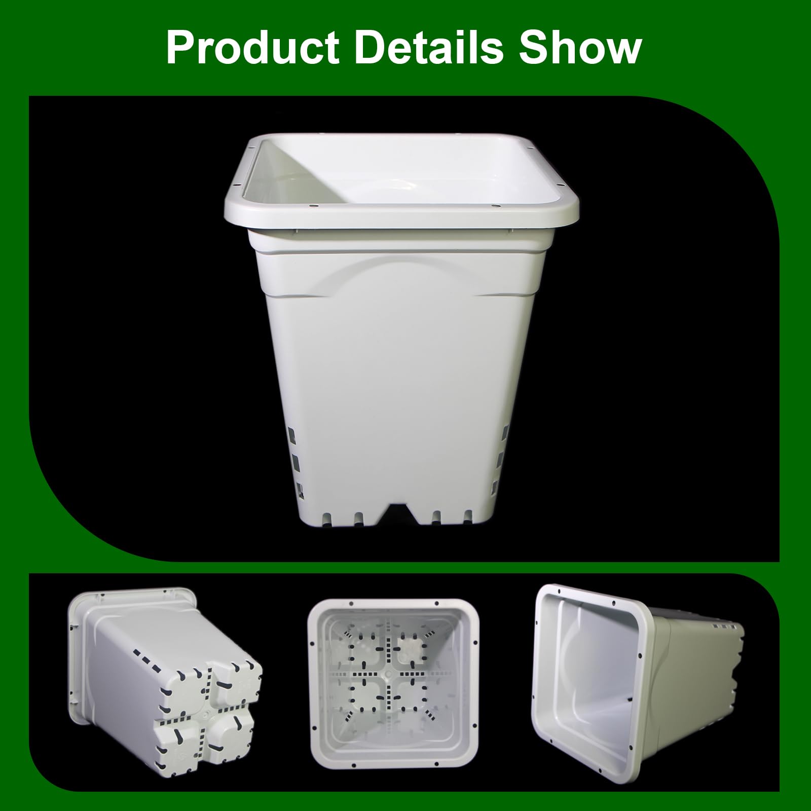 Sunpack 7"x7" Square Pot, White 9" Tall (Pallet of 50) - Image 3
