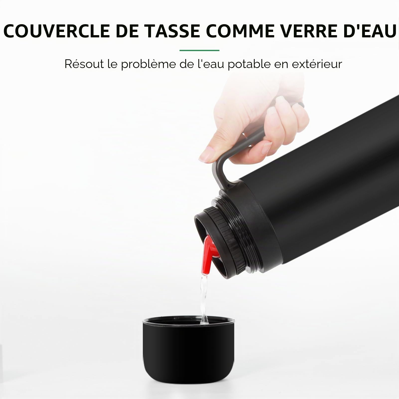 Cuopru Kit Yerba Mate en acier inoxydable de qualité supérieure, gourde isotherme, conteneur, bombilla, brosse de nettoyage, ensemble de filtres à thé, noir mat