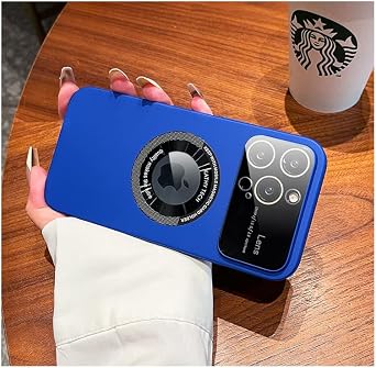 for iPhone 14 Plus Case with Magsafe Camera Lens Protector, Ultra-Thin Plating for Men and Women, Perfect Phone Cover Gift, Hard PC Case Compatible with iPhoneDrak Blue,iPhone 14plus