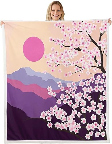 Miniatura 27 de Erosebridal Manta de franela con estampado de fresa, manta Sherpa decorativa para sofá, sofá o cama, manta Kawaii de frutas, manta de felpa rosa