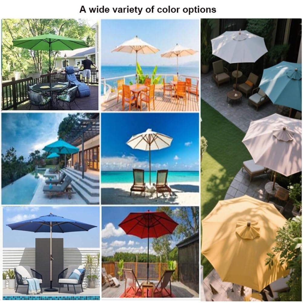 Toile de Remplacement for Parasol 8 Baleines 3m/3.5m/4m Housse de Parasol Déporté et Centre,Tissu Polyester avec Protection UV,Imperméable,Auvent de Terrasse et Jardin