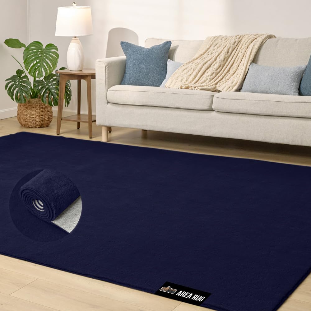 GORILLA GRIP Slip Resistant Soft Washable Stain Resistant Area Rug, 5x7, Plush Thick Carpet for Nursery, Bedroom, Living Room, Non-Shedding Floor Rugs