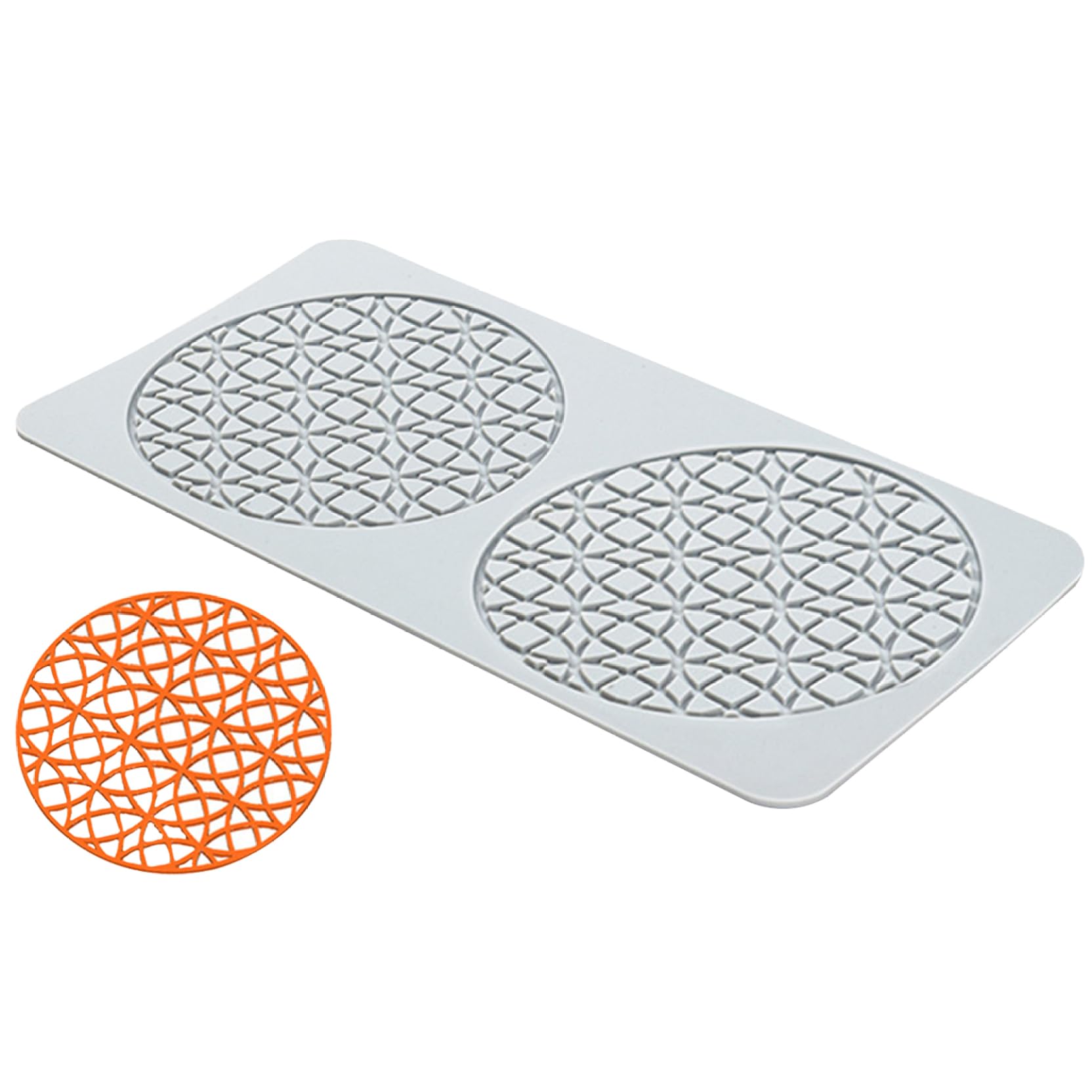 Lace Silicone Mold 2 Cavity Round Shape Tuille Molds DIY Non-Stick Lace Mold Flexible Foo…