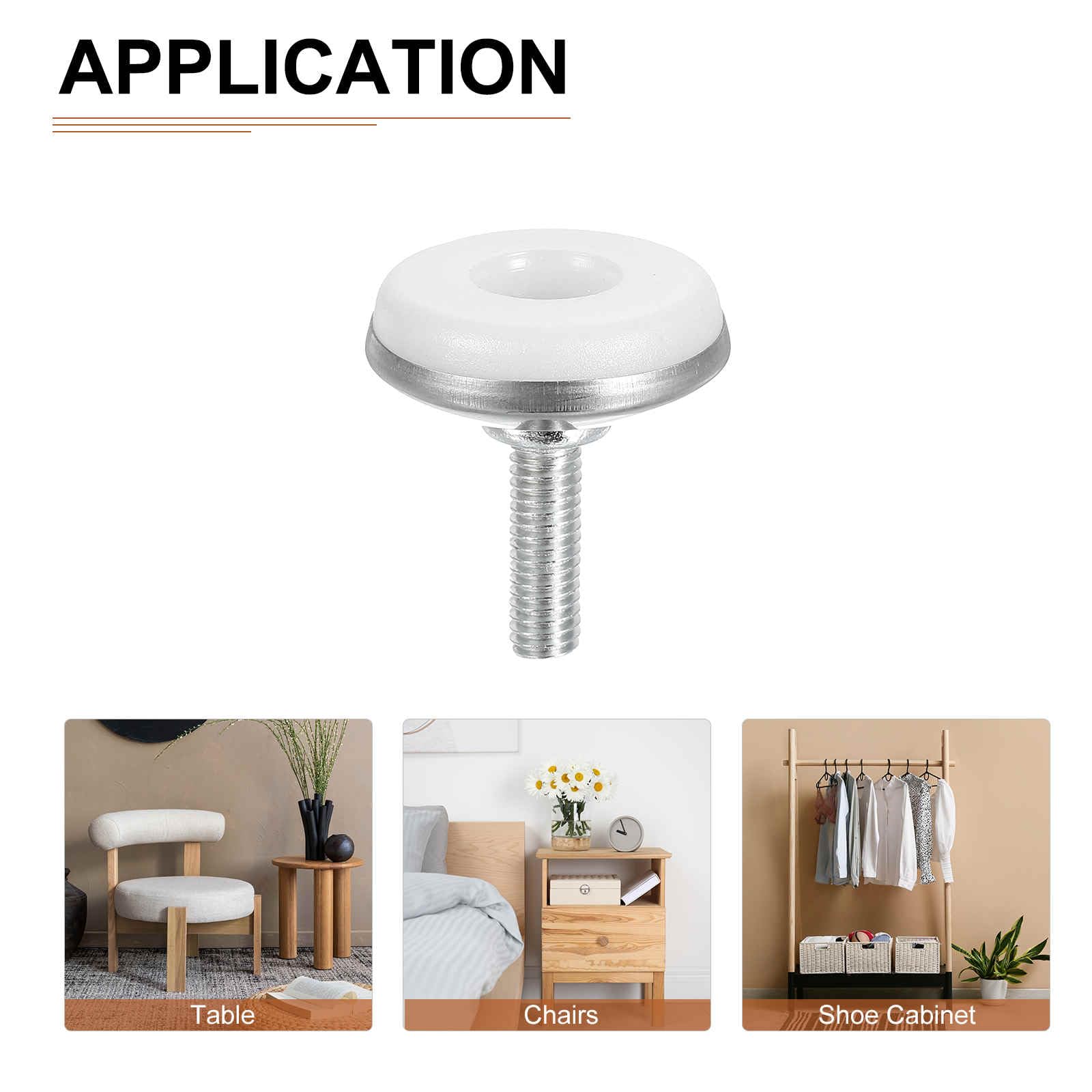 DTGN M6x20x28mm(DxLxOD) Screw on Furniture Glide Leveling Feet, 8Pack, Good for Furniture - Image 4