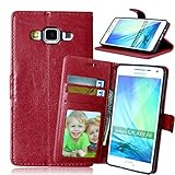 Moda Elegante estilo PU Cuero Billetera Clamshell Carcasa Cover para Samsung Galaxy A5 (2015)/ A5000 (5.2 Pulgadas)