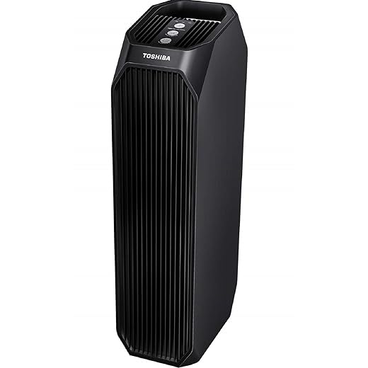 Toshiba Air Purifier CAF-W36USW UV Light Sanitizer, Designed for Smoke, Dust, Odors, Pollen and Pet Hair for Home, Office, Bedroom, Black