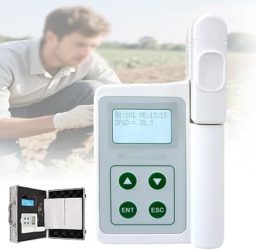 Chlorophyll Analyzer for Plant Nutrient Testing, Leaf Temperature Meter, Leaf Moisture Meter 0.0-99.9SPAD Compact and Portable A