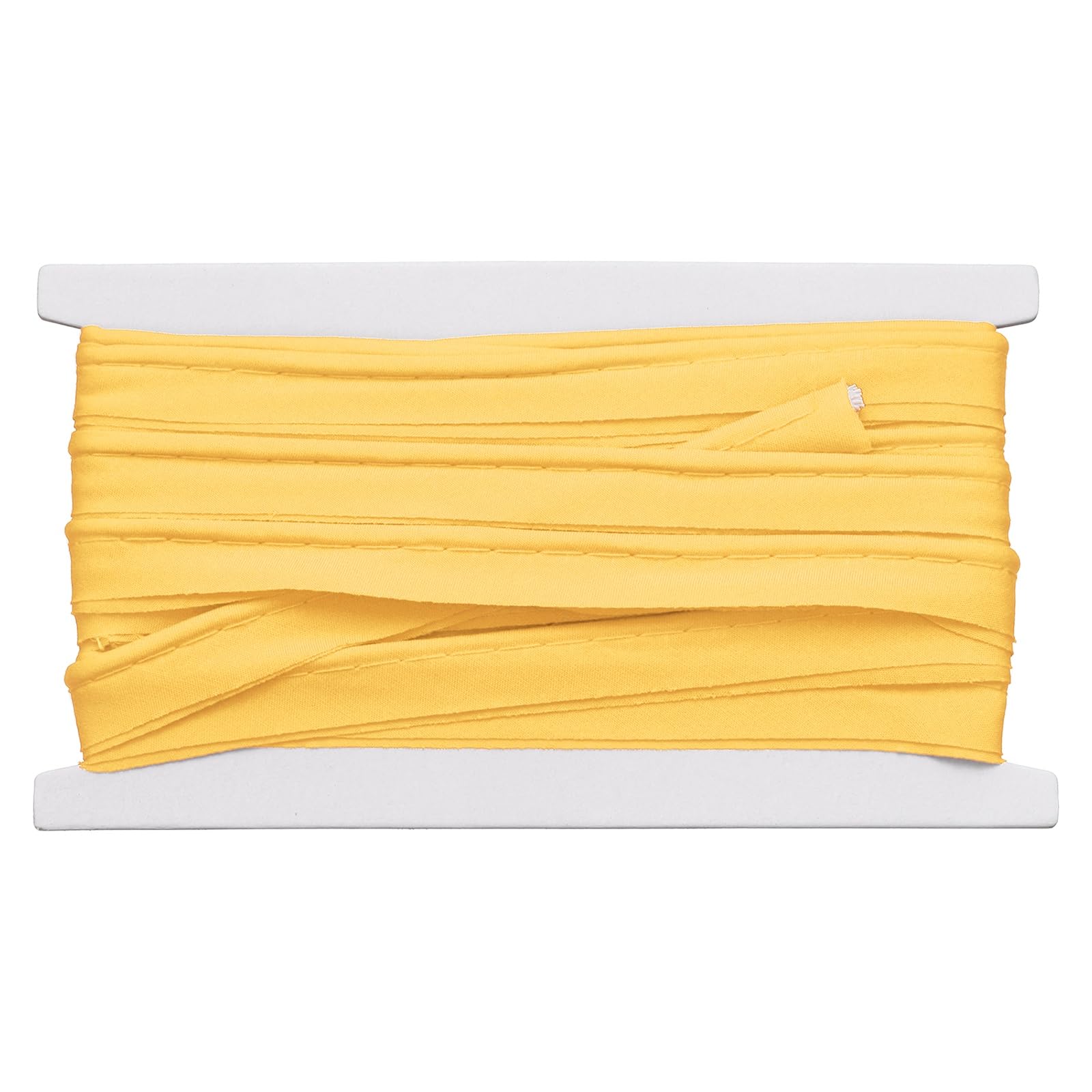sourcing map Piping Trim Bias Tape, 1.5 cm 5.5M Cotton Folding Binding Tape with Welting Cord, Decorative Sewing Trim for Home Decor Sewing DIY Crafting Clothing Fabric Edge, Lemon Yellow