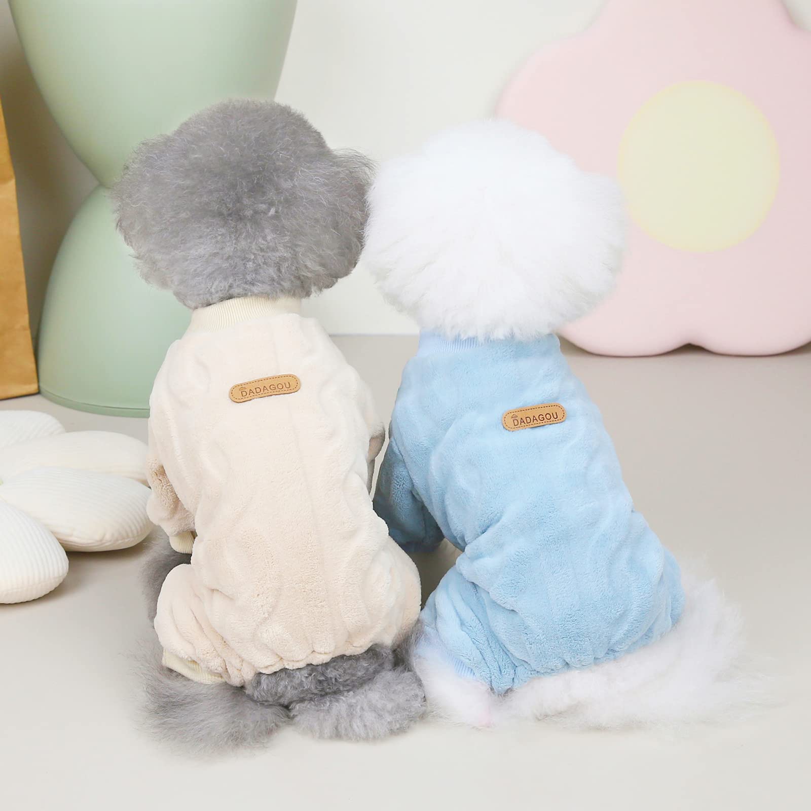 Izefia Maglione del Cane Vestiti Felpa Lana Invernale Caldo 4 Gambe Jumpsuit Pigiama Maglione per Cane Piccolo Gatto Medio