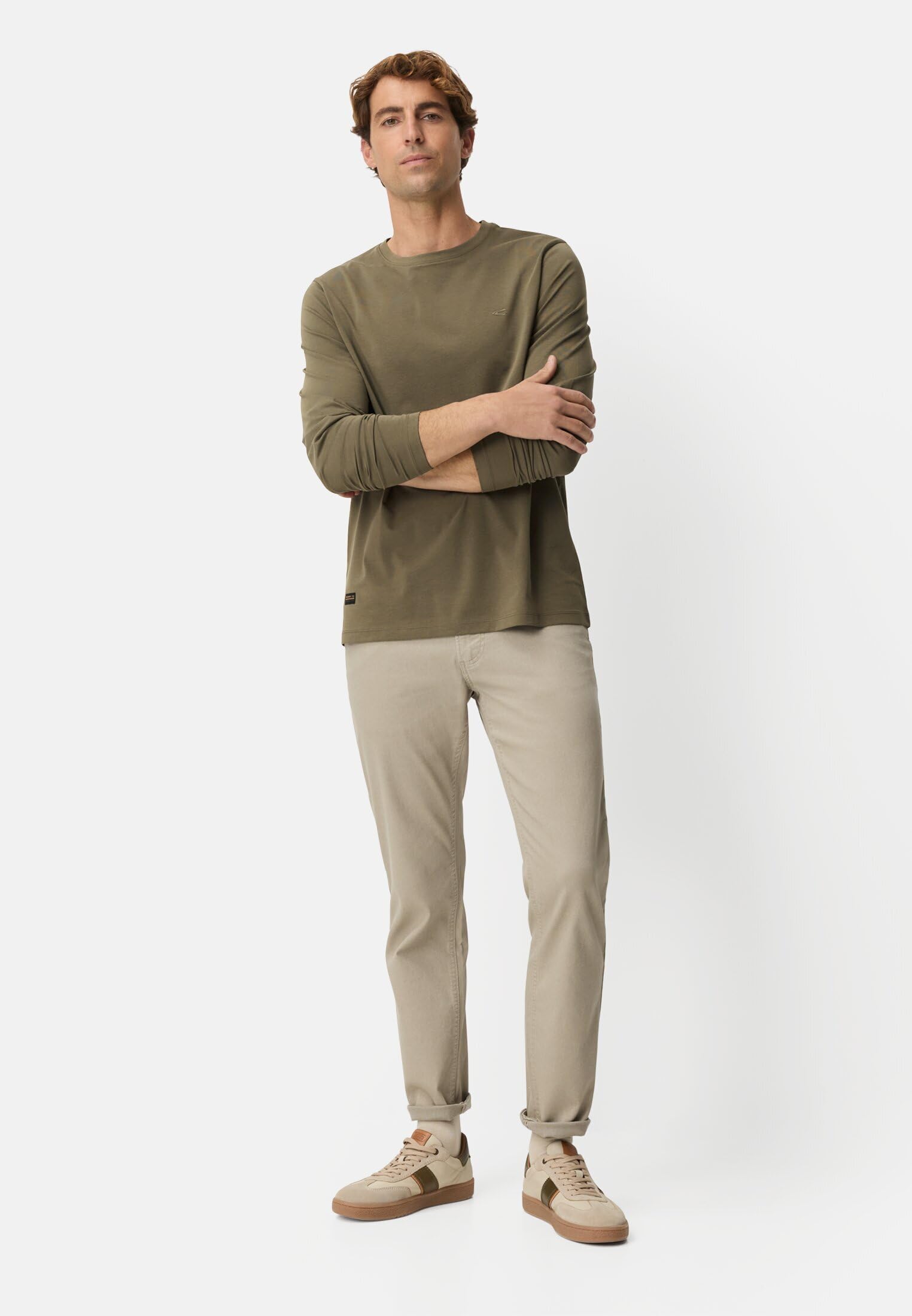 camel active Herren Langarmshirt mit Stretch | bequemes Langarm T-Shirt mit Rundhalsausschnitt und der Quick-Drying-Funktion im Regular Fit