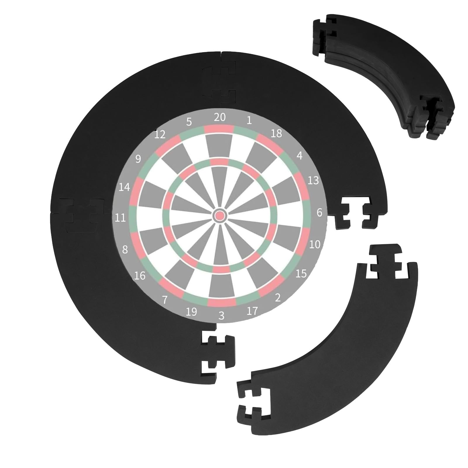 Holdfiturn Dartboard Protective Ring - PU Dart Target Surround for Standard Size Dartboards - Wall and Object Dart Damage Prevention for All Standard Size Dartboards (Black)