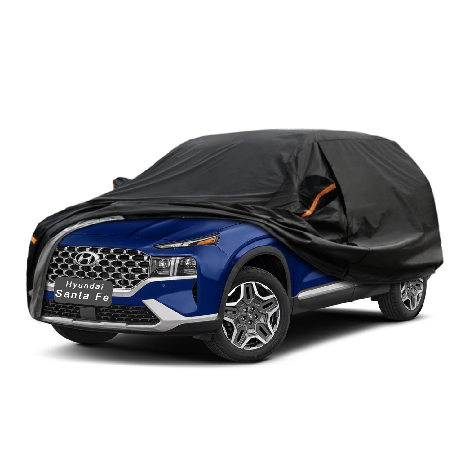 GUNHYI 7 Layers SUV Car Cover Custom Fit Hyundai Santa fe (2006-2025) | All-Weather Waterproof Heavy-Duty Fabric, scratch-proof cotton lining, outdoor sun/rain/snow/wind/dust protection.