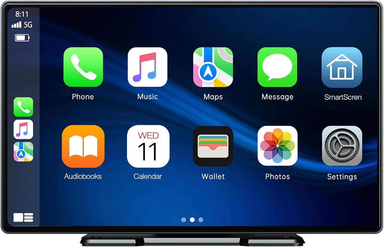 LAMTTO 9 Inch Wireless Car Stereo with Apple Carplay,Portable Touch Screen GPS Navigation for Car,Car Audio Receivers with Bluetooth,Android Auto,Airplay,AUX/FM,Screen for All Vehicles, Black