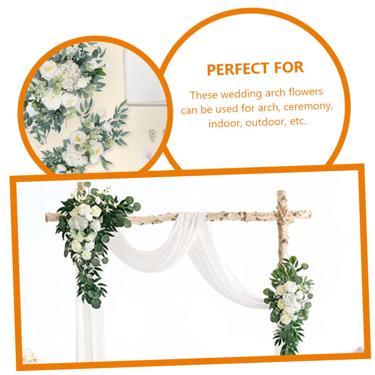 Cabilock Kunstblumen für Grabgestecke als Dekorative Hochzeitsbögen Blumenbogen mit Künstlichen Seidenblumen und Gauze für Elegante Gartenzeremonien