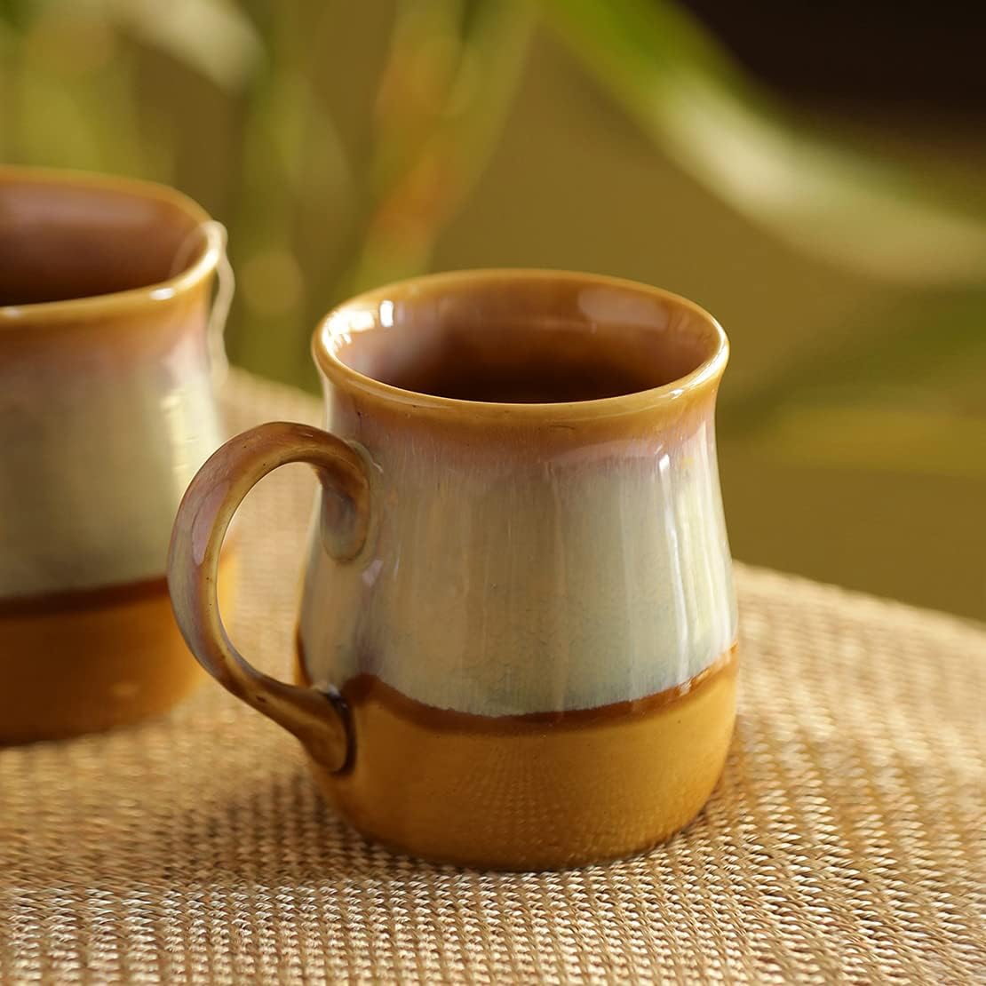 ExclusiveLane 'The Milky-Way Canvas' Ceramic Dual Glazed Studio Pottery Coffee & Milk Mug Tea Cup (1 Piece, 360 ML, Microwave Safe, Dishwasher Safe)