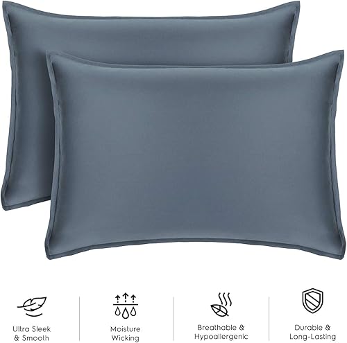 Miniatura 4 de Tafts Juego de funda de edredón tamaño King, juego de 3 piezas, 100% viscosa pura derivada de bambú, lujosamente suave, sedoso y refrescante, 2