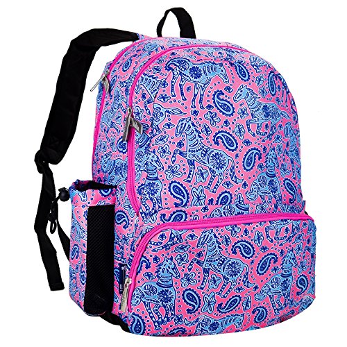Wildkin 17 Inch Kids Backpack for Boys & Girls, Features Three Zippered Compartment with Interior & Side Pockets Backpacks, Perfect for School & Travel Backpack for Kids, BPA-free (Watercolor Ponies)
