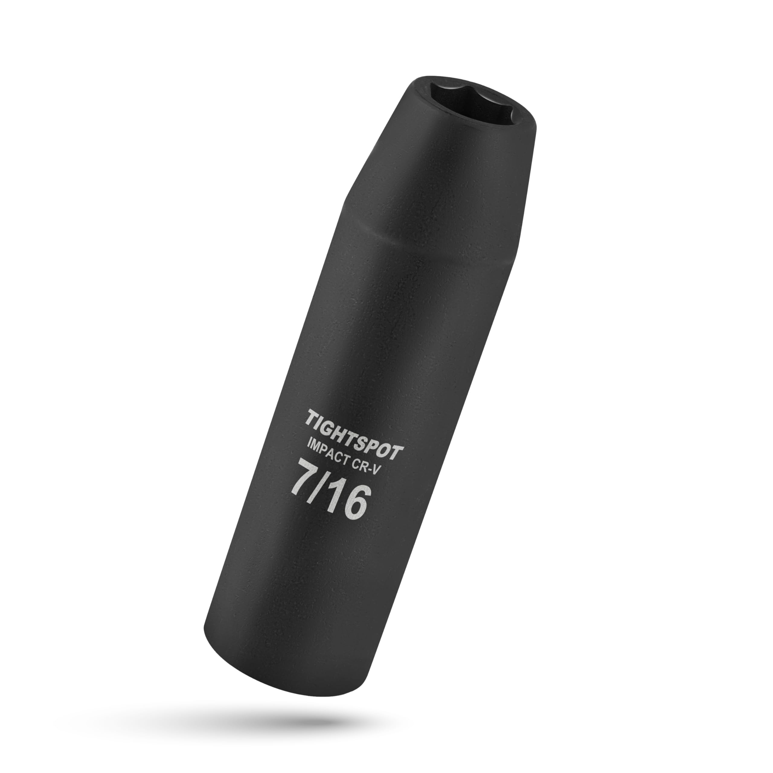 TIGHTSPOT 1/2 Inch Drive - 7/16 Inch Deep Impact Socket with Anti-Rounding 6 Point Design, Heat-Treated CRV Steel