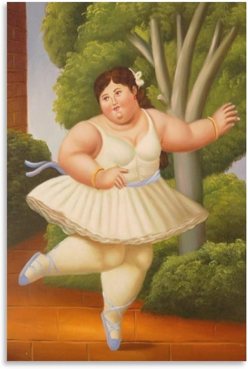 Matvsd Kohecs Fernando Botero Ballet Girl Canvas Print Wall Art for Living Room, Unframed, 40x60cm