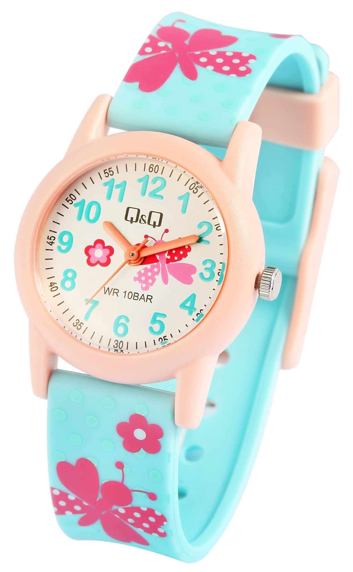 Q&Q Orologio per bambini in silicone, con fibbia ad ardiglione, orologio analogico al quarzo, VR99J015Y