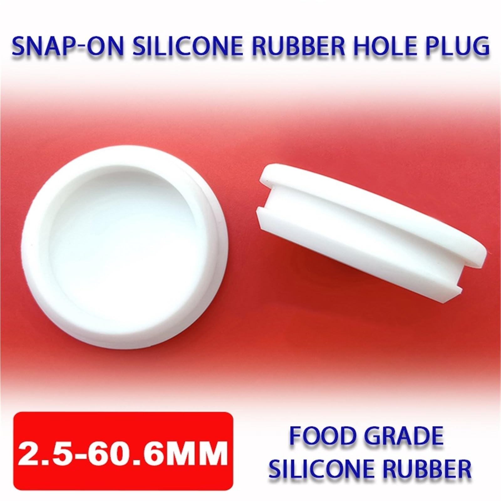 Tapa de goma silicona a presión blanca, 2,5-60,6mm, tipo T, cubierta tapón orificio, tapa ciega, inserciones tubo, sellado(White-5pcs,A 38.6mm (XY-0104))