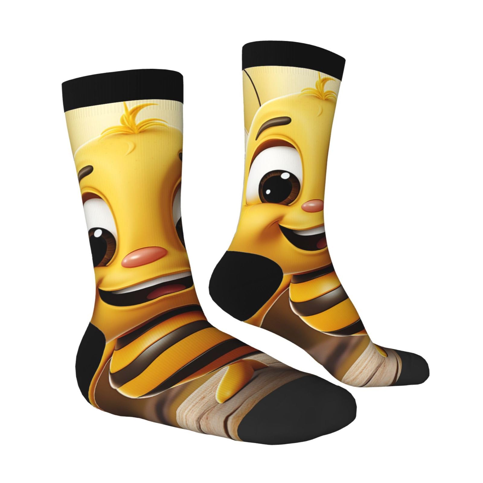 LZQPOEAS Honey bee Athletic Socks Unisex Cushioned Crew Socks Hiking Running Calf Sock Soft Above Ankle Sock