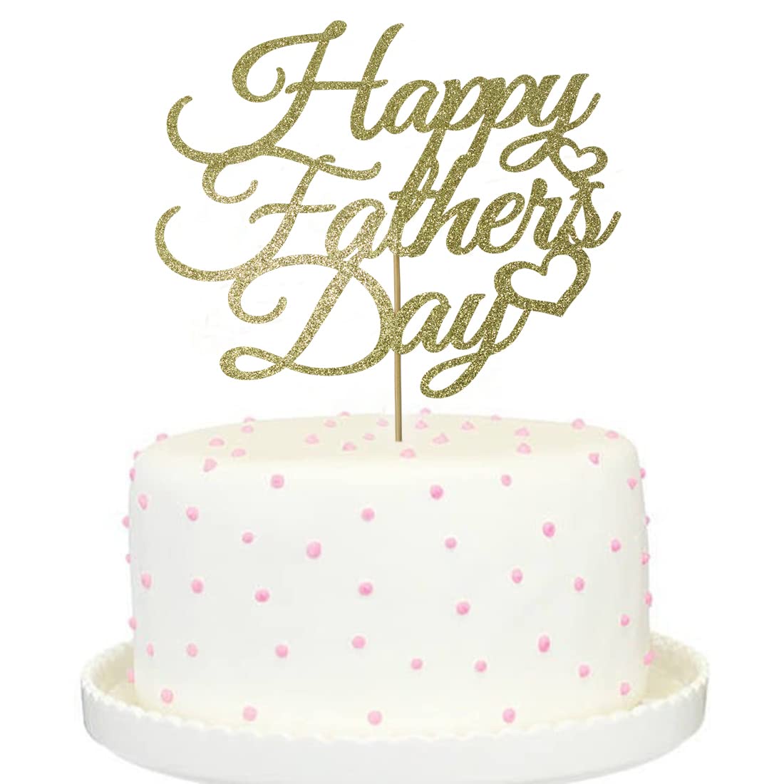zxyxka Happy Father's Day Gold Cake Topper, Best Dad Father's Day Decoration, Fathers Day Party, Happy Dada Day Topper(Gold Dad)