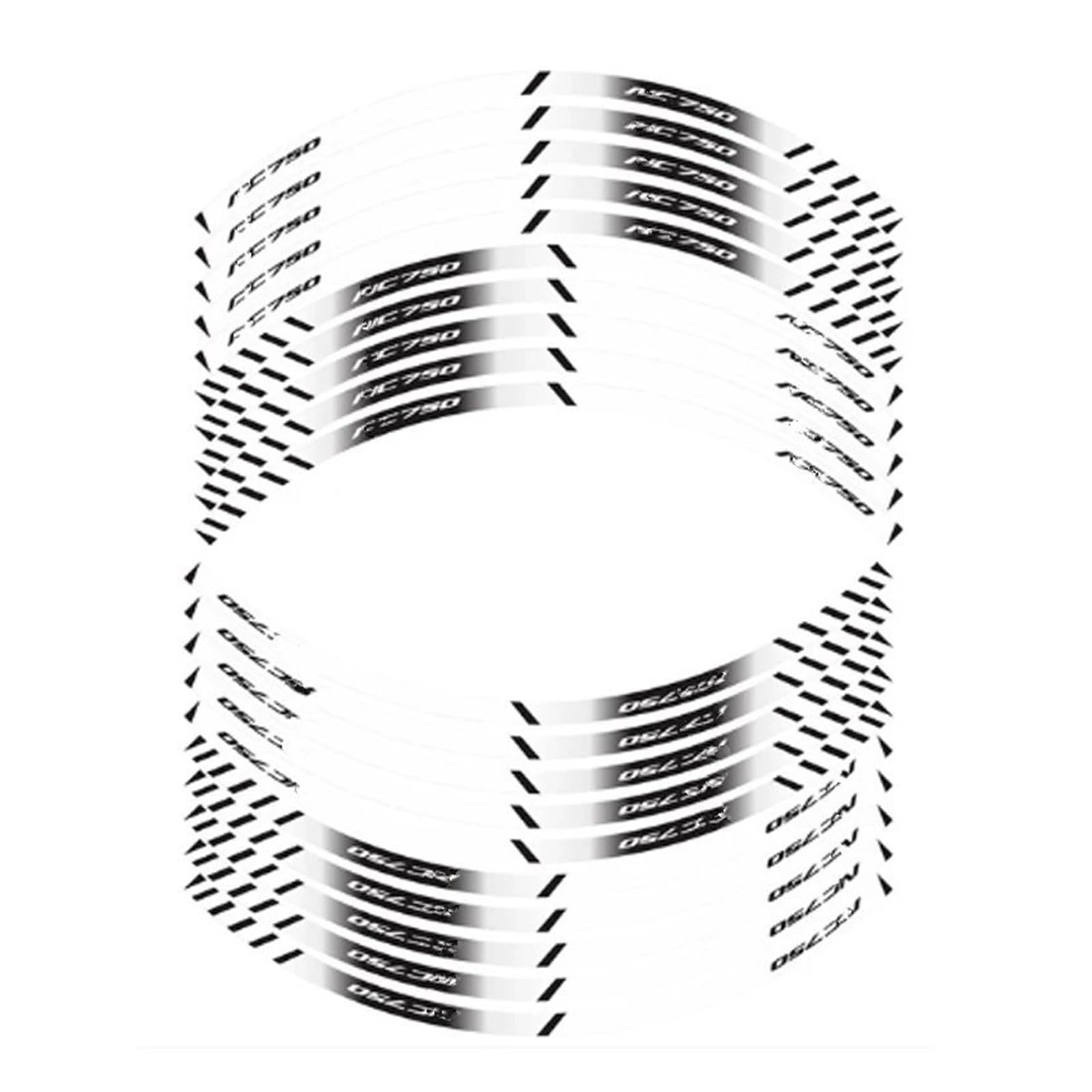 20 Pcs Motorrad Rad Aufkleber Wasserdicht Reflexionen Felge Aufkleber Dekorative Aufkleber FÜR NC750(White)