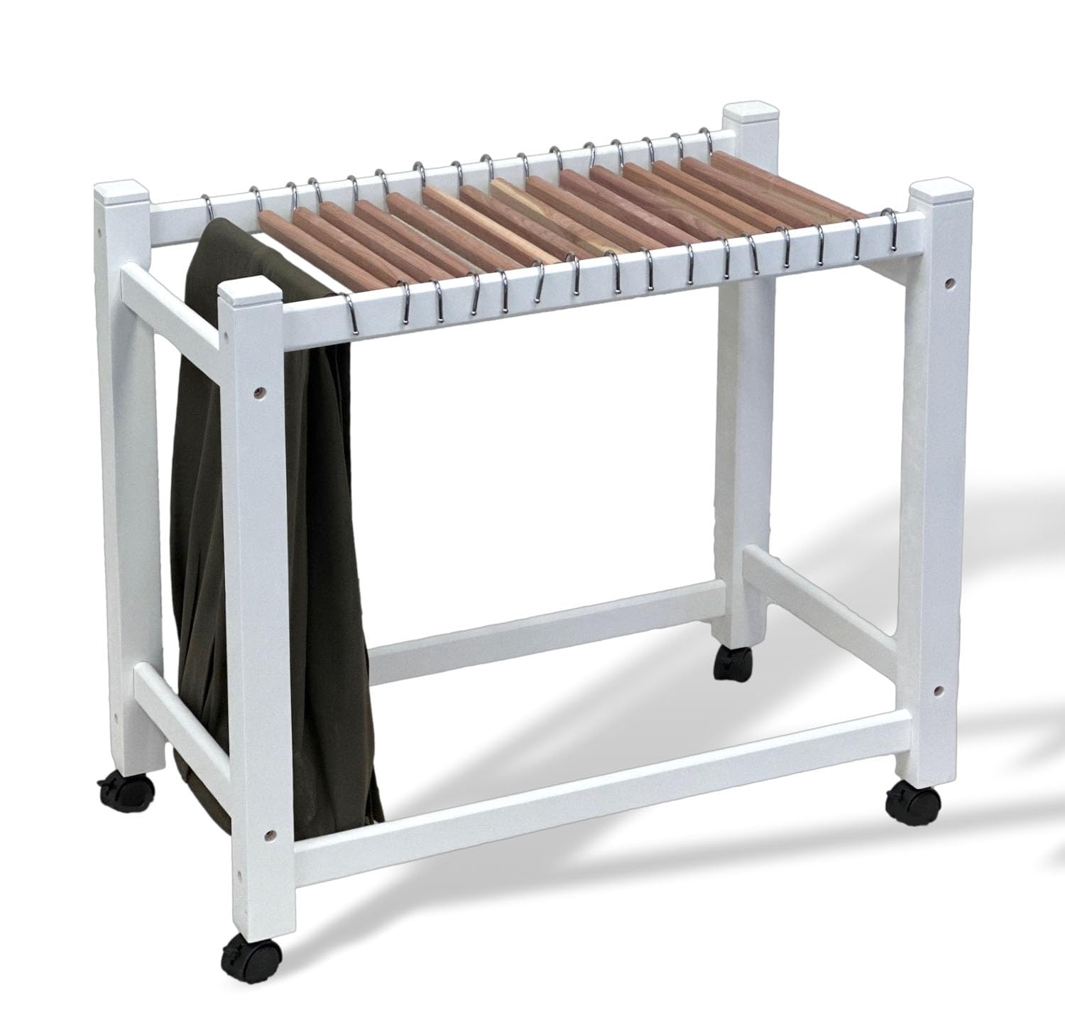 Cintres pour pantalons à roulettes en bois de cèdre de luxe durable