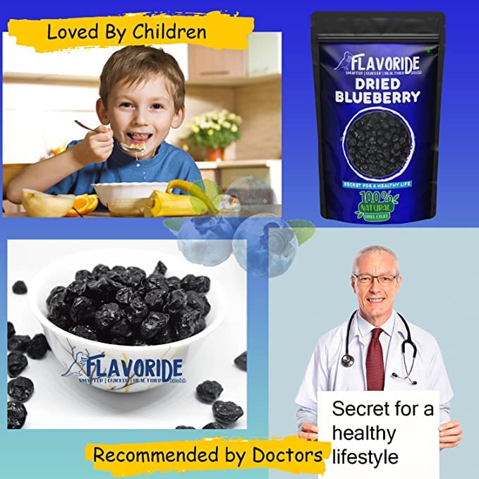Image of FLAVORIDE Combo of Dried Blueberries & Cranberries Whole Natural Fresh Dry Fruit Gently Sweetened Berry Vitamin Rich Healthy Delicious Snacks For Kids & Adults 200 gm