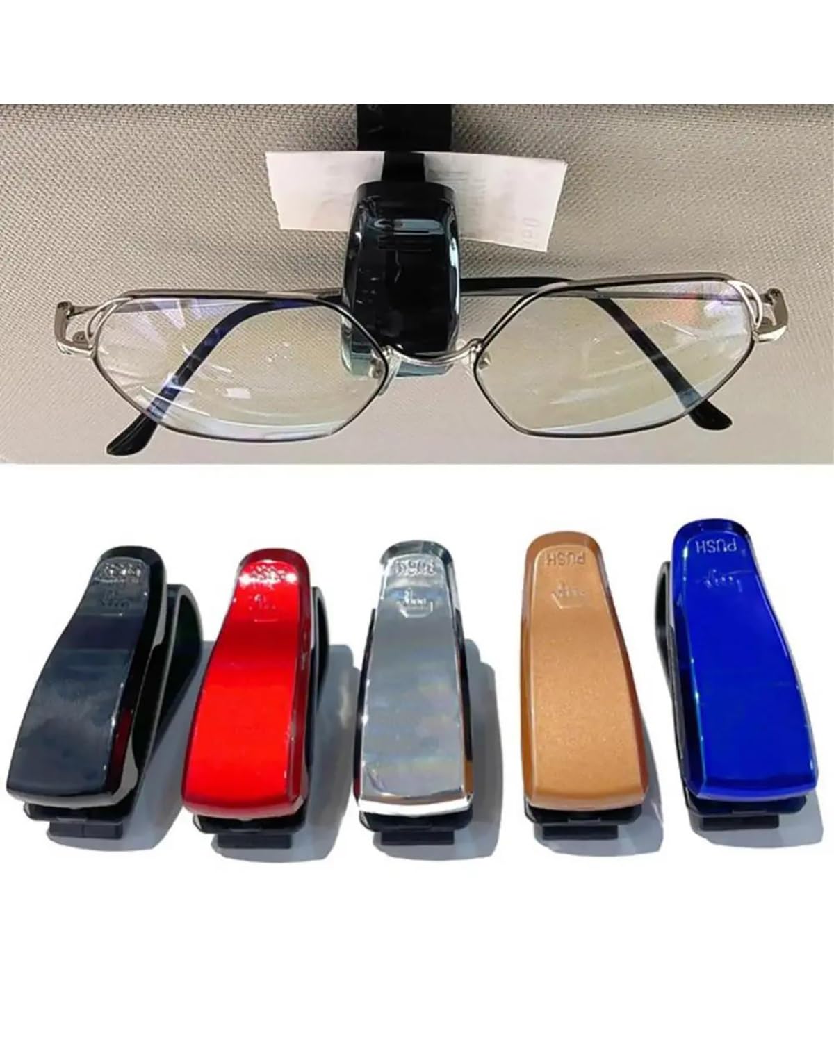 Portaocchiali Magnetico Per Auto - In Pelle PU, Facile Da Montare Sulla Visiera, Accessorio Pratico E Elegante - Foto 2