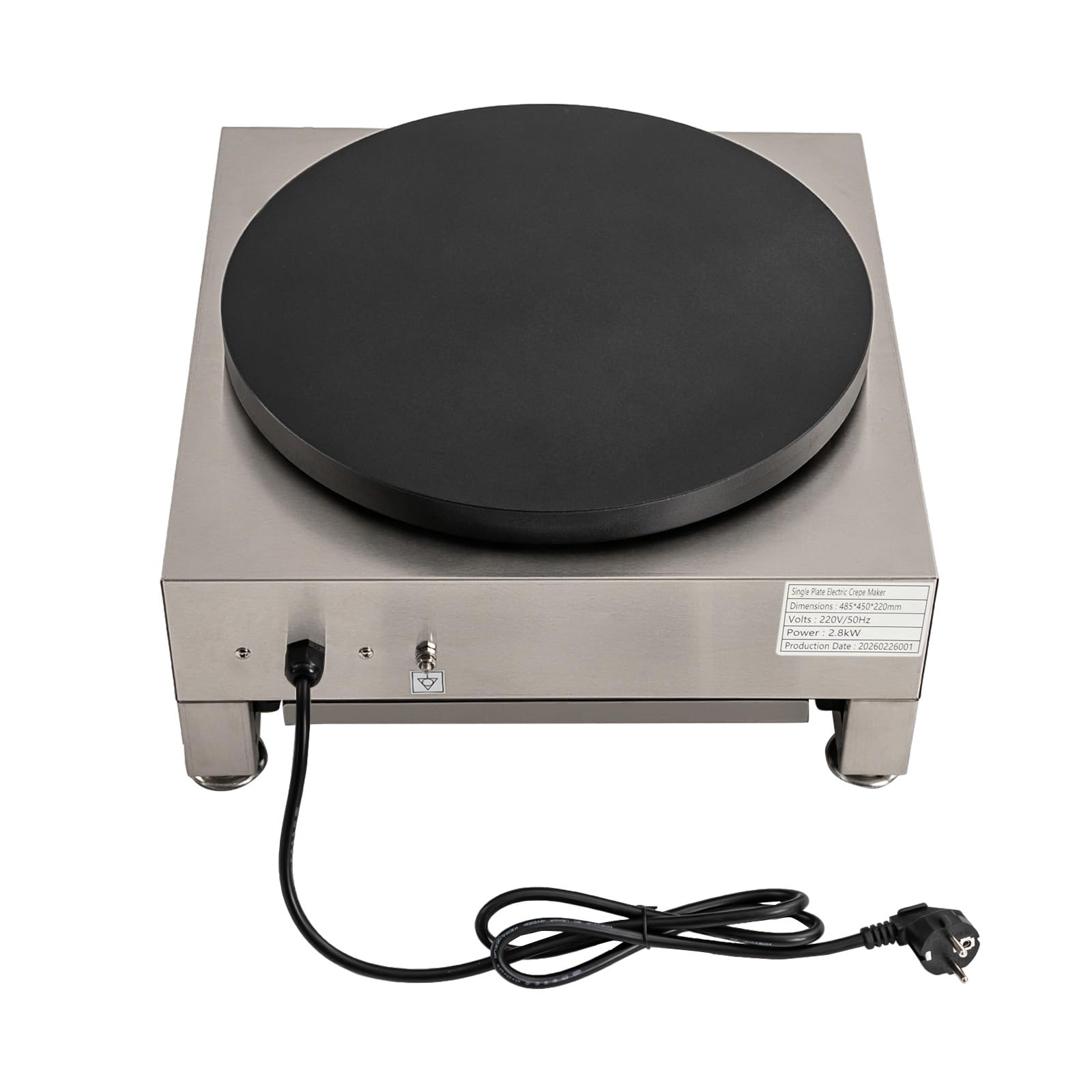 2800W Pancake Maker Pancake Maker 40cm Pancake Sartén Eléctrica con Espátula de Madera 50 – 300 °C Antiadherente Fladenbäcker Pancake Máquina para Panqueques para Crepes Panqueques