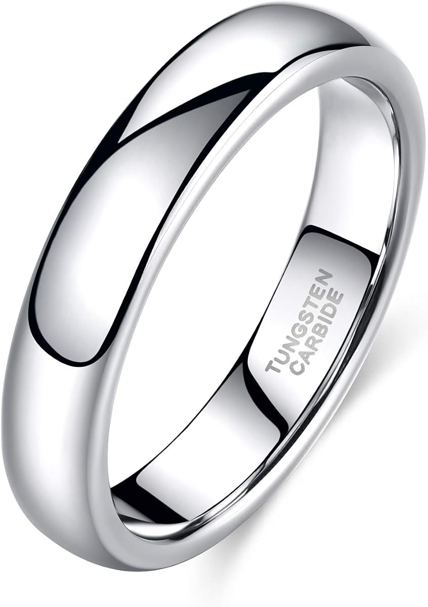 Anillo de boda de tungsteno de 2 mm, 4 mm, 6 mm y 8 mm para hombres y mujeres