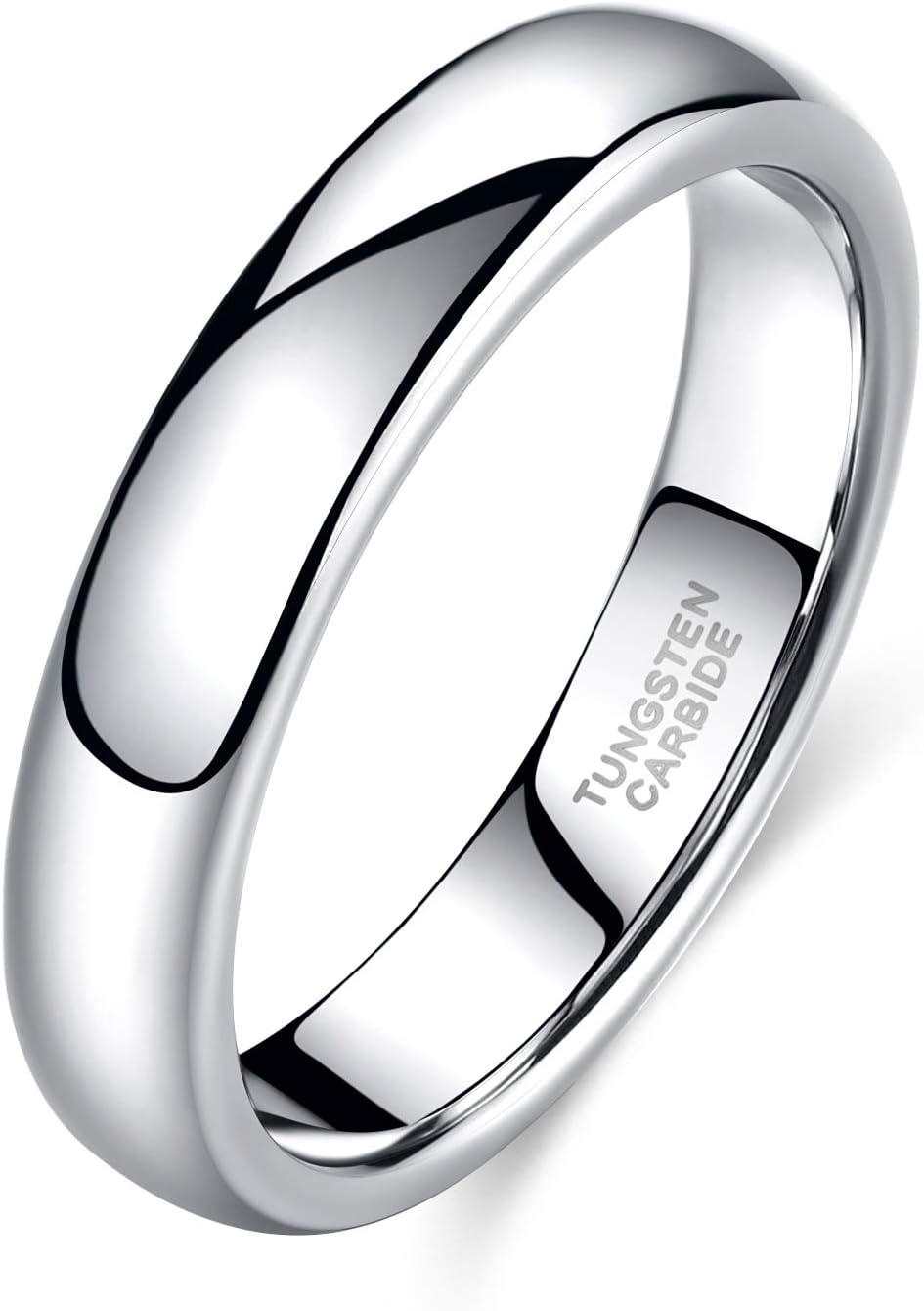 White Dome Tungsten Ring