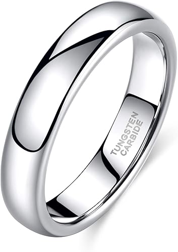 TRUMIUM - Anillo de boda para hombres y mujeres, tungsteno, redondeado, oro, oro rosa y plata, 2 mm, 4 mm, 6 mm y 8 mm, altamente pulido, ajuste