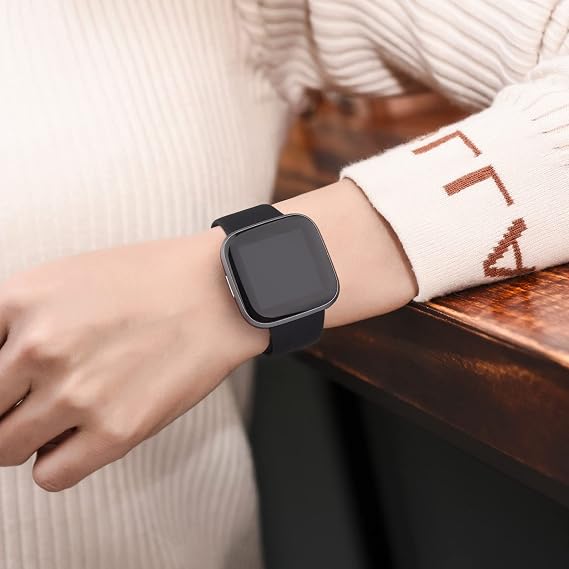 Vancle Straps for Fitbit Versa 2 Straps/Fitbit Versa Lite/Fitbit Versa Strap, Classic Silicone Adjustable Replacement Band for Women Men