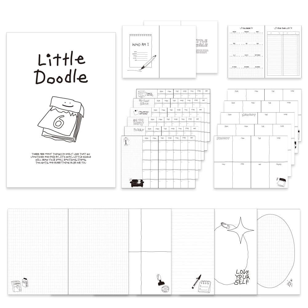 Monolike B6 Little Doodle Diary - 6 Month Academic Planner, Weekly & Monthly Scheduler, Undated, 128x182mm โ image 1