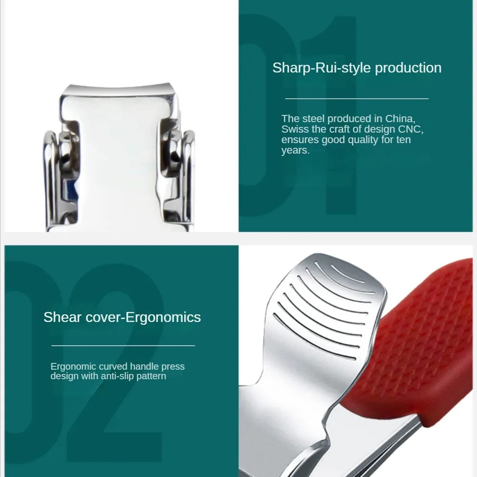 Cortaúñas ultradelgado, portátil, de acero inoxidable, cortaúñas, tijeras de acero al carbono, herramienta de manicura y pedicura