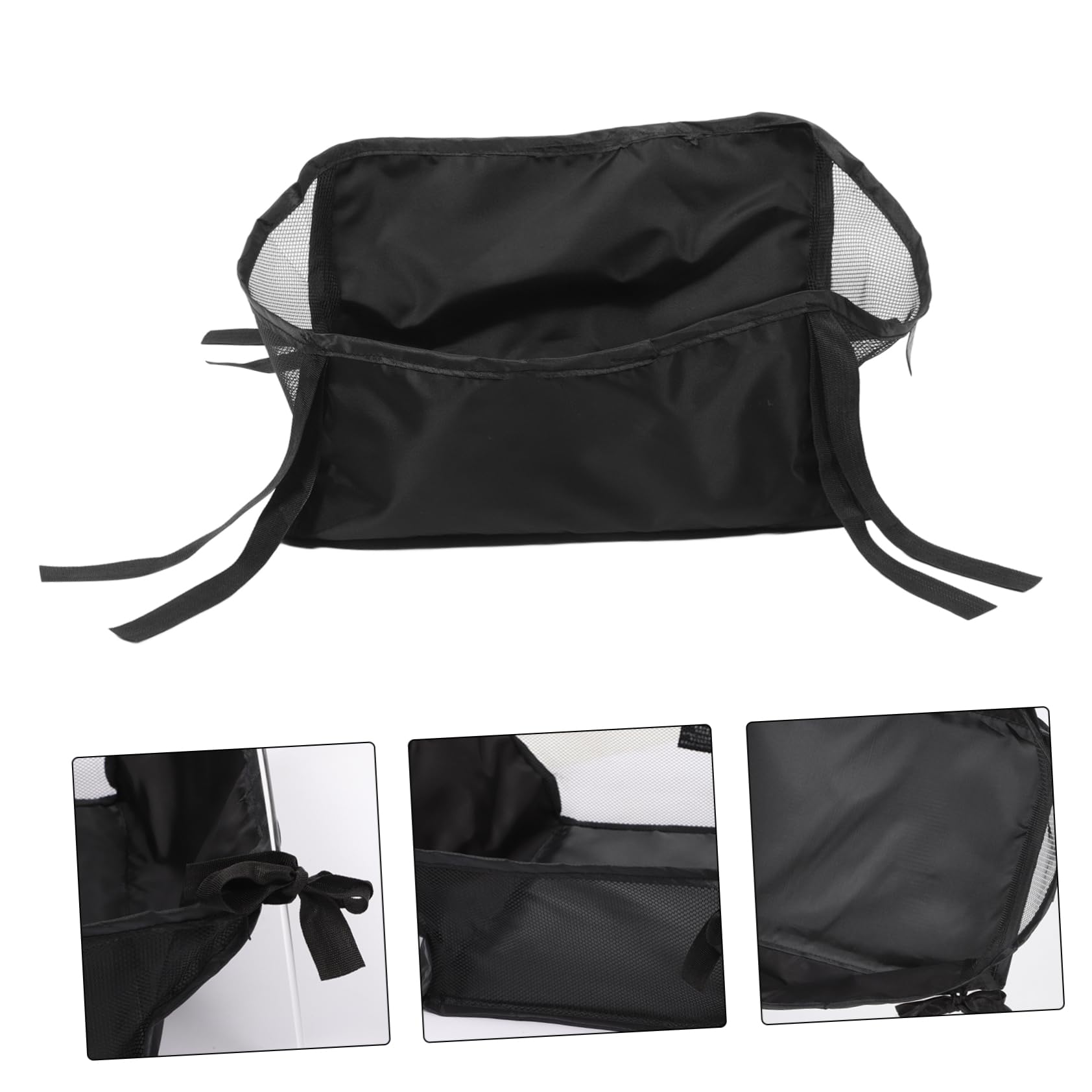 HANABASS 3 Stück Kinderwagen Organizer Tasche aus Oxford Leichter Robuster Staufachbeutel für Wickeltasche Windelhalter und Accessoires Praktische Untergestell Aufbewahrungstasche Schwarz