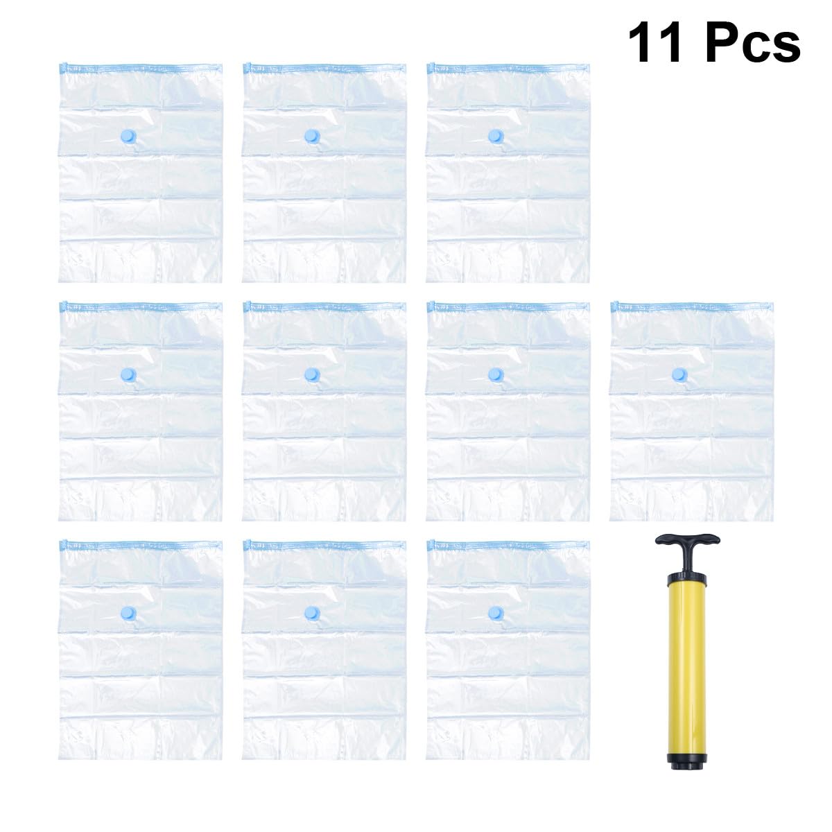 PRETYZOOM 10pezzi Sacchetti Sottovuoto Compressione Per Abbigliamento e Trapunte Con Pompa Inclusa Organizzatori Per e Resistente