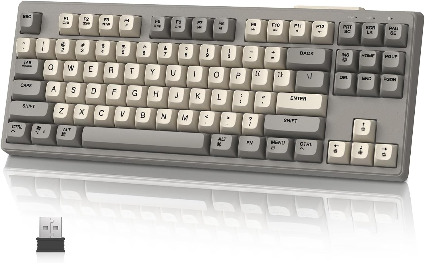 Amazon | MAMBASNAKE+ZiYouLang M87 ゲーミングキーボード ワイヤレス Bluetooth/2.4GHz 80%