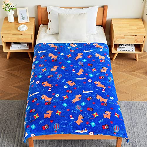 Nmosyni Doggy Blanket For Kids, Doggy Throw Blanket For Boys And Girls, Cozy Doggy Pattern Fleece Blanket With Vibrant Colors & Cute Design, Super Soft And Warm Throw Blanket -50X60 Inches #TOP1
