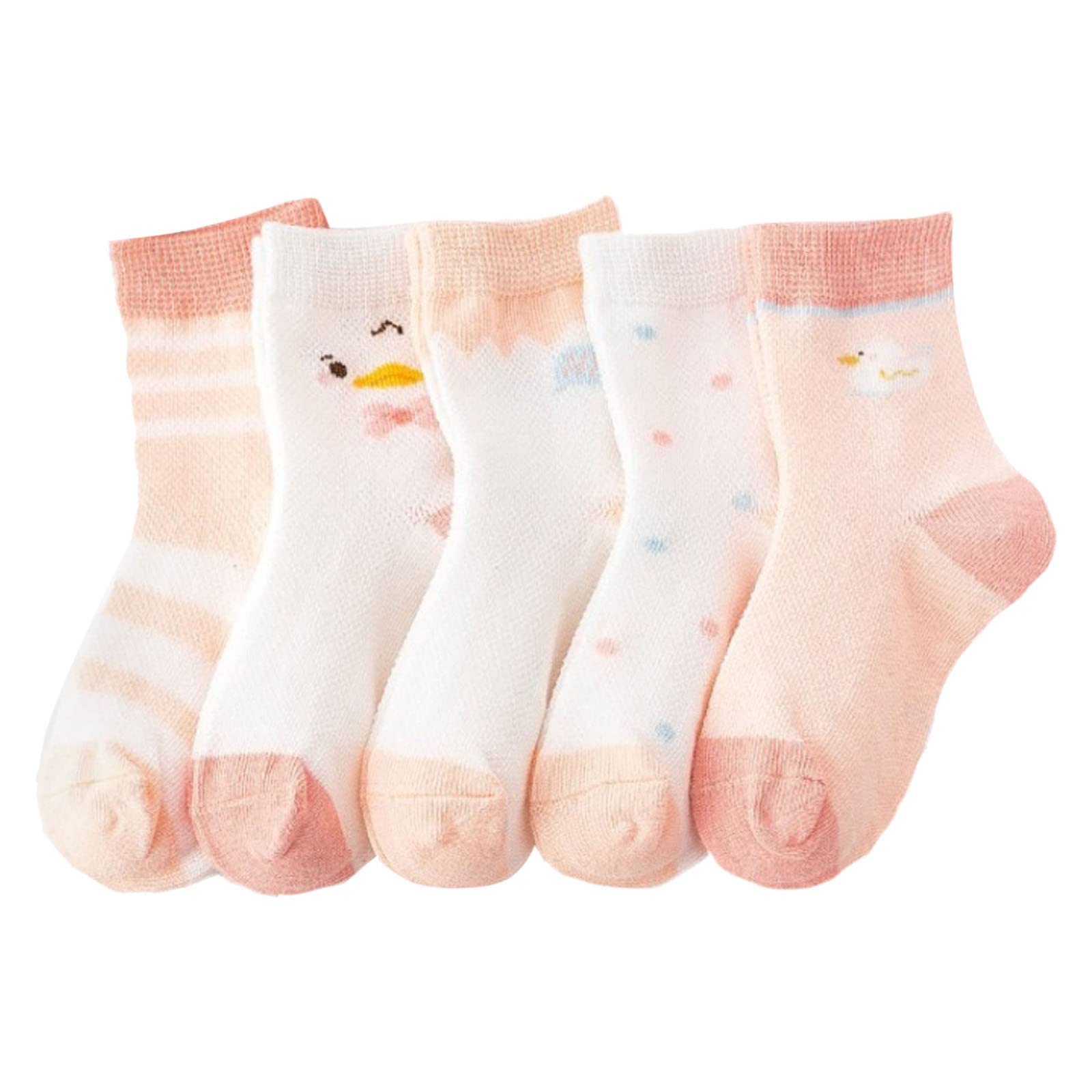 Infant Socks Floor Socks Summer Cotton Socks Cartoon Thin Breathable Autumn Dressup Play Clothes for Little Girls (Pink, 1-3 Years)