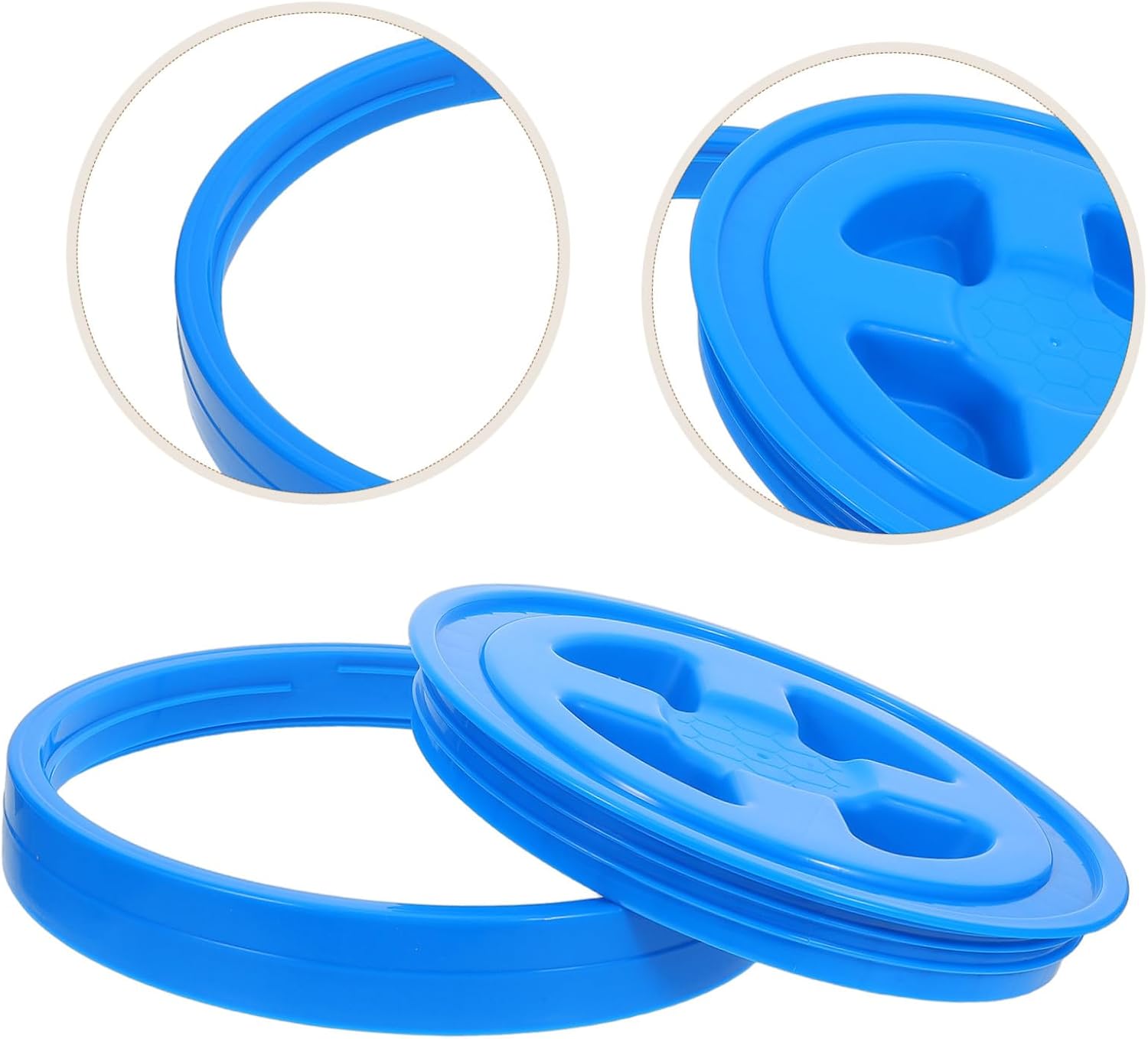 Blue Plastic Bucket Lid Screw Cap 31cm Leak-proof Waterproof Seal Cover for Food Storage, Paint, Farm Feed, and Industrial Buckets