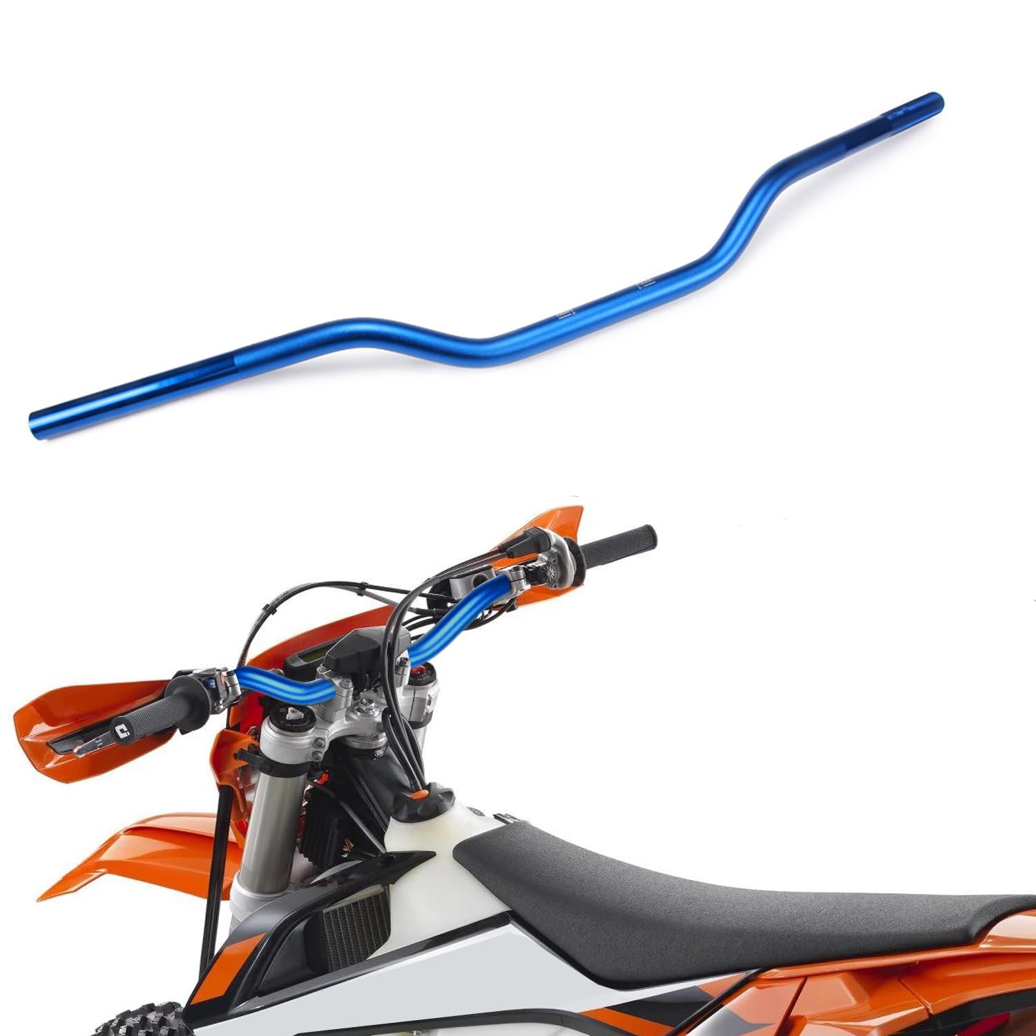 Guidon Moto 22mm, Guidon 7/8" Universel -Bleu | pour SX EXC CRF YZF KXF KLX RMZ DRZ Pit Bike Dirt Bike ATV Quad Motocross