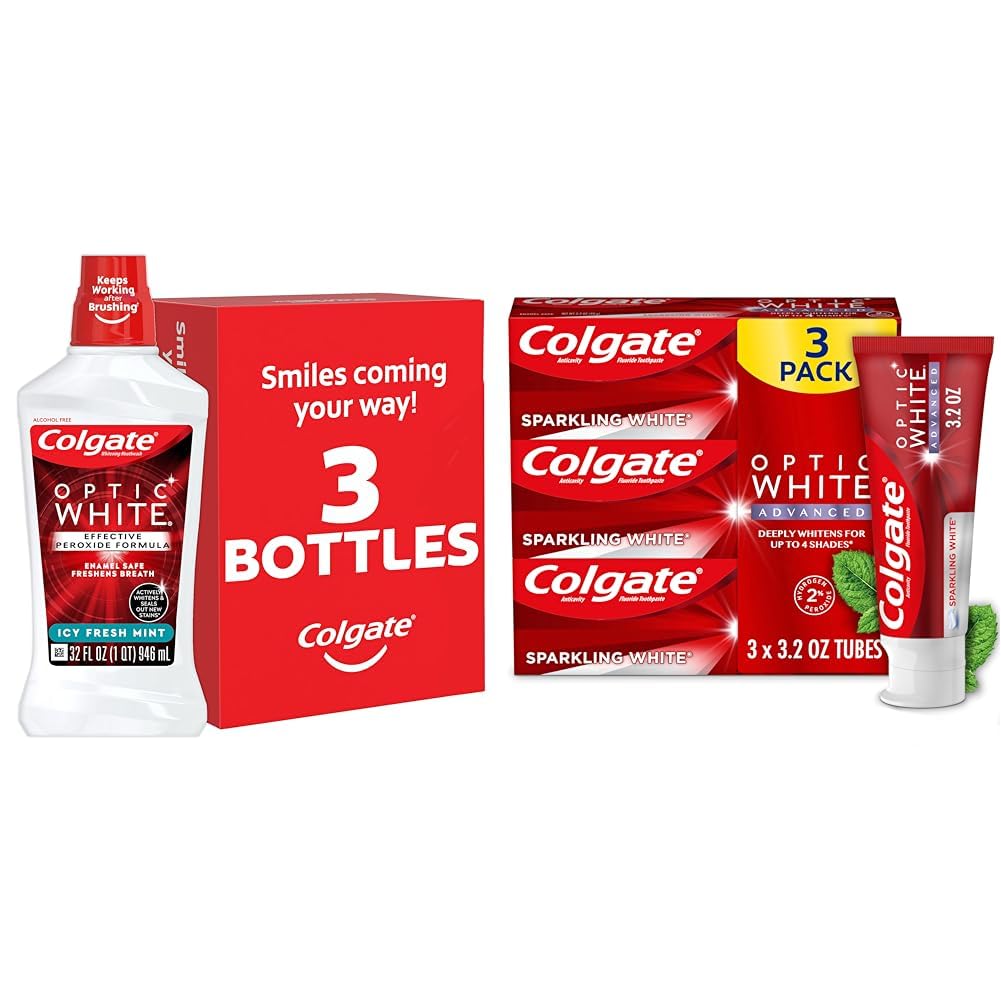 Optic White Whitening Mouthwash by Colgate – Pack of 3